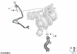 OIL SUPPLY EXHAUST TURBOCHARGER diagram for BMW 3 Series G20 Sedan 320i