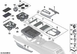 MOUNTING PARTS, CENTER CONSOLE diagram for BMW 7 Series G12 750LdX