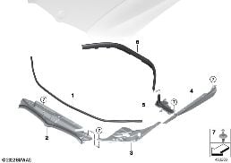 HOOD SEALS diagram for BMW 3 Series G20 Sedan 330d