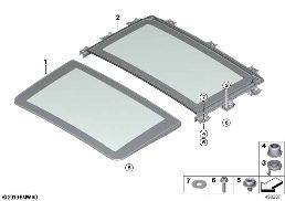 PANORAMA GLASS ROOF GLASS PANEL diagram for BMW 3 Series G21 Touring 330d