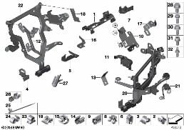 CABLE HARNESS FIXINGS diagram for BMW 5 Series F10 550i