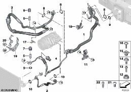 COOLANT LINES diagram for BMW 7 Series G12 LCI 750iX