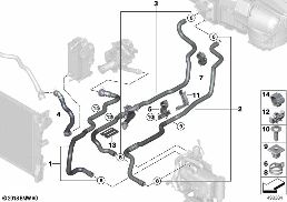 Flessibili refrig. riscald. da fermo diagram for BMW 7 Series G11 LCI 740i