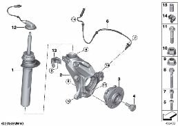 STRUT FRONT VDC / MOUNTING PARTS diagram for BMW X2 F39 M35iX