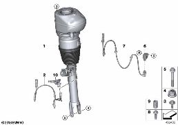 AIR SPRING STRUT, FRONT diagram for BMW 7 Series G11 LCI 730d