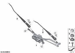 SINGLE WIPER PARTS diagram for BMW 1 Series F40 M135iX
