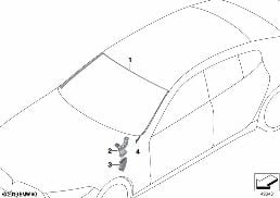 WINDOW MOUNTING PARTS diagram for BMW 8 Series F93 M8 Gran Coupe M8