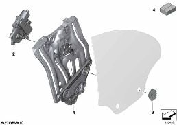 DOOR WINDOW LIFTING MECHANISM REAR diagram for BMW 8 Series G14 Convertible 840dX