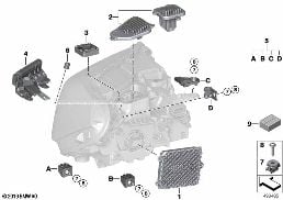 SINGLE PARTS, HEADLIGHT LED diagram for BMW X1 F48 LCI 20i