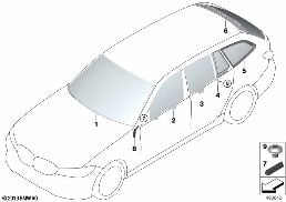GLAZING diagram for BMW 3 Series G21 Touring LCI 320d