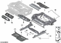SEAT, FRONT, SEAT FRAME diagram for BMW 5 Series F11 535iX