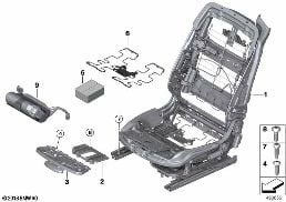 Siege avant cadre de dossier diagram for BMW 4 Series F33 LCI 430i