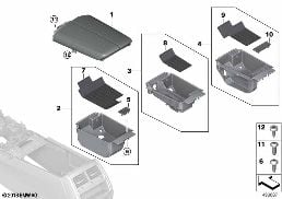 ARMREST, CENTRE CONSOLE diagram for BMW 7 Series G12 750LdX