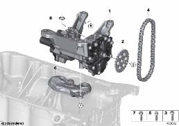 LUBRICATION SYSTEM/OIL PUMP WITH DRIVE diagram for BMW 7 Series G11 730i