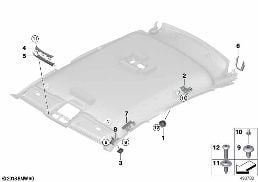 Доп.элементы потолка diagram for BMW X4 G02 LCI 20dX
