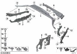 MOUNTING PARTS, ENGINE COMPARTMENT diagram for BMW X3 G01 30i