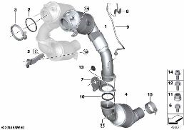 ENGINE-SIDE CATALYTIC CONVERTER diagram for BMW 5 Series G30 LCI M550iX
