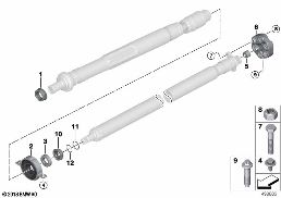 DRIVE SHAFT, SINGLE COMPONENTS diagram for BMW 2 Series F74 Gran Coupé 228 xDrive