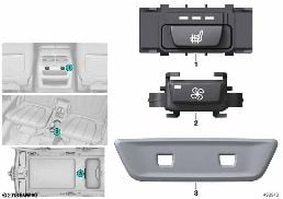Bouton chauffage siège / soufflante arr diagram for BMW X5 G05 40iX