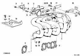 Dispositif d'admission diagram for BMW 5 Series E28 520i