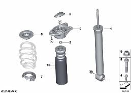 SHOCK ABSORBER, REAR diagram for BMW X1 F48 LCI 18d