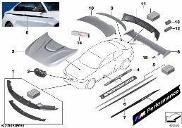 M PERFORMANCE AERODYNAMICS ACC.PARTS diagram for BMW 2 Series F22 LCI 230iX