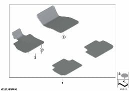 FLOOR MATS, VELOURS diagram for BMW 1 Series F40 128ti