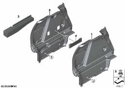 LEFT TRUNK TRIM diagram for BMW 1 Series F40 128ti
