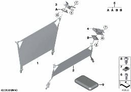 PARTITION NET / SIGHT GUARD, CARGO AREA diagram for BMW 1 Series F40 128ti