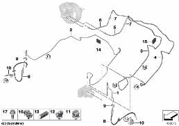 BRAKE PIPE, FRONT diagram for BMW 3 Series G20 Sedan 320d