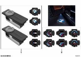 Projecteur de porte LED diagram for BMW 6 Series E63 LCI 650i