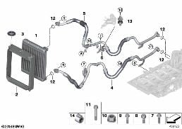 Radiatore olio motore/condotto radiatore diagram for BMW Rolls-Royce Phantom RR11 Phantom