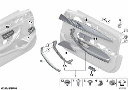 Piezas adosadas revestim. puerta del. diagram for BMW 5 Series G30 530dX
