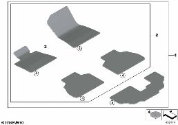 FLOOR MATS VELOURS diagram for BMW X7 G07 40dX