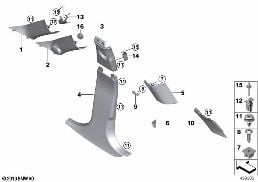 Döş./Kapl., A- / B- / C- / D-direği diagram for BMW MINI Clubman F54 One