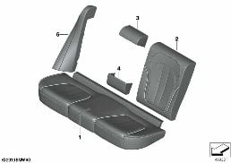 Indiv.bekleding basisstoel, achter diagram for BMW X5 G05 40iX