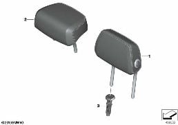 Ind.hoofdsteun, basisstoel, achter diagram for BMW X5 G05 40iX