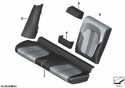 Individuální potah zákl. sedadlo zadní diagram for BMW X6 G06 40iX