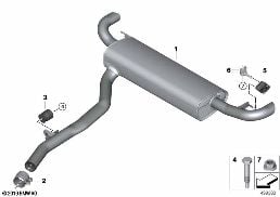 Výfukové potrubí zadní diagram for BMW X5 G05 30dX