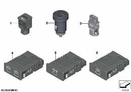 USB SOCKET diagram for BMW 5 Series G30 LCI 545eX