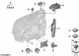 SINGLE PARTS, HEADLIGHT LED diagram for BMW 4 Series F32 LCI 420i