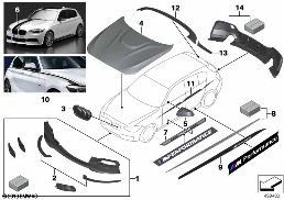 M PERFORMANCE AERODYNAMICS ACC.PARTS diagram for BMW 1 Series F21 LCI 118i
