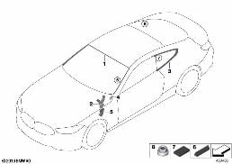 WINDOW MOUNTING PARTS diagram for BMW 8 Series G14 Convertible 840dX