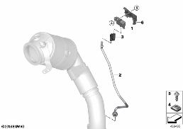 PETROL PARTICUL.FILTER SENS./MOUNT.PARTS diagram for BMW 5 Series G30 LCI M550iX