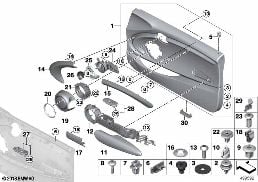 Tapicerka drzwi diagram for BMW MINI F56 One