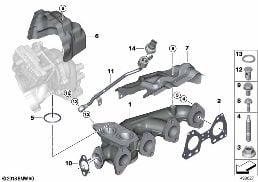 Collettore di scarico diagram for BMW 5 Series G31 Touring 525d