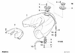 FUEL TANK/EXTERNAL COMPONENTS F650/93
