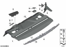 REAR WINDOW SHELF diagram for BMW 8 Series F93 M8 Gran Coupe M8