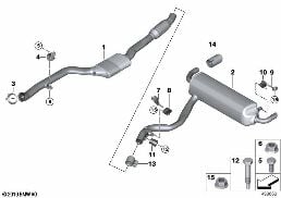 EXHAUST SYSTEM, REAR diagram for BMW 4 Series G26 Gran Coupé 420i