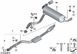 EXHAUST SYSTEM, REAR diagram for BMW 4 Series G26 Gran Coupé 420i